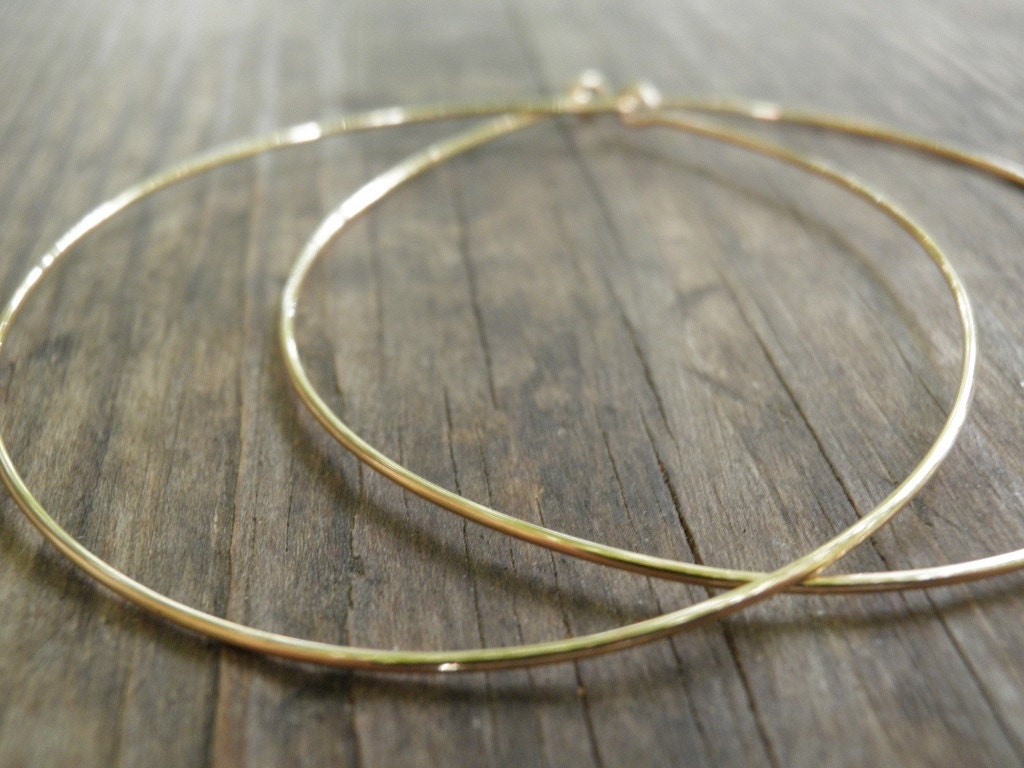 Huge Gold Hoops Earrings Simple XXL Large 6 cm/2.36 inch Etsy