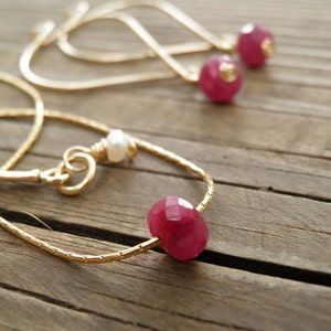 Ruby Necklace, July Birthstone, Genuine Ruby, Real Ruby pendant, Gold Ruby Minimalist Necklace, Dainty Necklace, Bridal Necklace, Ruby image 5
