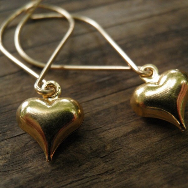 SALDI di San Valentino, orecchini pendenti a cuore in oro da matrimonio, regalo di San Valentino per lei, romantico semplice ciondolo a cuore, regalo di compleanno per anniversario