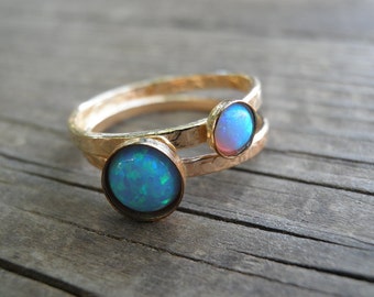 Opal Ring, Statement Ring, Gold Stackable Ring, Statement Gemstone Ring, Stacking Rings, Stackable, Opal Jewelry, Turquoise Ring, Opal Rings
