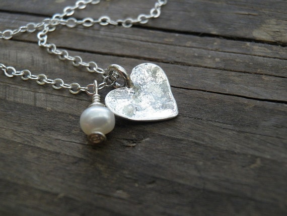 ネックレス・ペンダント [SENTIMENTS] NO.435 [SILVER] HEART PEARL NECKLACE Silver Heart Pearl Necklace, Pearl Necklace ,sterling Silver