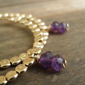 Valentines Day Gift, Purple Gold Hoops Amethyst Earrings, February Birthstone Jewelry, Purple Amethyst Gold Filled Hoop, Gift For Her