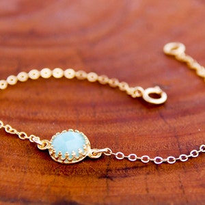 Winzige Petrol Halskette, Amazonit blau Teardrop Halskette, 14K Gold gefüllt Halskette, minimalistische Anhänger, schöne zart, Geschenk für Sie Bild 5