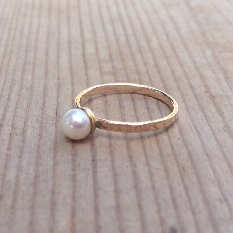 Pearl Ring, Birthstone Ring, Minimalist Ring, Gold Ring, Gemstones Ring, Stacking Rings, Silver Ring, Statement Rings, Modern Geometric 