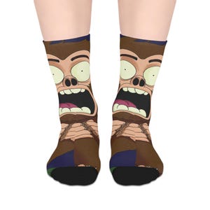 Funny Cartoon Character Mid-length Socks, Unique Gift for Anime Lovers, Cozy Lounge Wear, Perfect for Birthdays, Holidays