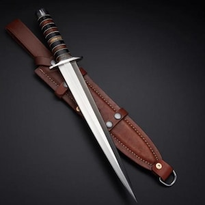 Handmade Arkansas Toothpick – D2 Steel Double Edge Knife – Custom Gift for Hunting & Outdoors