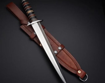 Handmade Arkansas Toothpick – D2 Steel Double Edge Knife – Custom Gift for Hunting & Outdoors