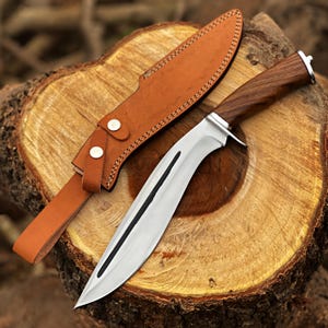 15" Handmade Kukri Knife – Custom Forged D2 Steel Blade – Gurkha Style Bushcraft & Survival Tool