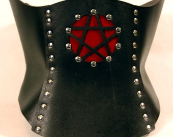 Hard Leather Pentacle Corset - Custom