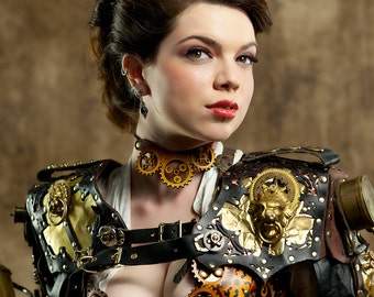 Parchment Leather Clockwork Choker