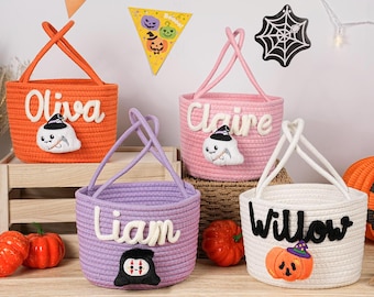 Personalized Halloween Treat Basket,Trick Or Treat Bag,Halloween Candy Basket,Trick Or Treat Basket,Candy Tote,Halloween Gift,Halloween Tote