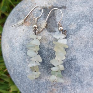 Aventurine earrings handmade minimalist Jewellery Green Natural Stone Semi-Precious Birthday gift for her
