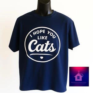 Camiseta divertida para amantes de los gatos - Camiseta divertida para amantes de los felinos - Ropa informal de algodón suave