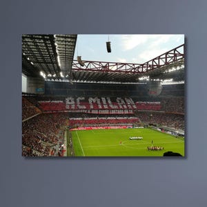 AC Milan San Siro Stadium Ready To Hang Canvas, AC Milan Fan Gift, Football Lovers Gift, Champion Team headboard canvas, Summer Wall Decor