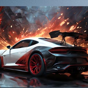 Porsche Neo Effect Canvas Wall Art,Porsche Wall Art Sport Car Print Porsche Canvas Wall Art Porsche 912 GT3 Porsche Fan Gift,Porsche Poster