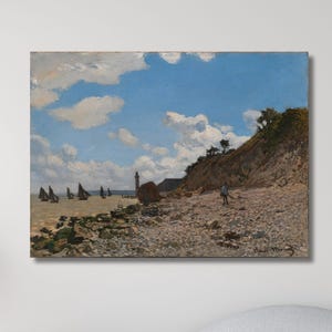 Lienzo de Claude Monet, artista francés, fundador del impresionismo, pintura de paisaje costero, póster con impresión de paisaje costero con vista al mar.