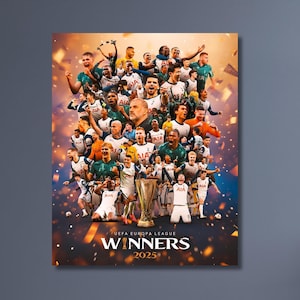 Tottenham Europa League 2025 Champions Poster,Spurs Football Wall Art,Digital Download,Soccer Fan Gift,Soccer Game Print, Hotspur Man Cave