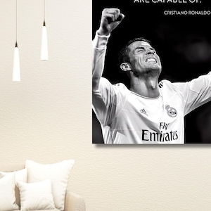 Cristiano Ronaldo Quote Poster Print,Cristiano Ronaldo Canvas,Ronaldo Wall Art,Sports Room Decor,Football Wall Art,Man Cave Wall Art Decor