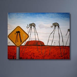 Salvador Dali Canvas Art, Elephants Canvas Gift, Salvador Dali Elephants Canvas, Reproduction Wall Hanging, Bridesmaid Gifts, Surreal Art