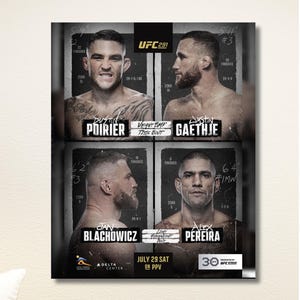 UFC 291 Dustin Poirier vs Justin Gaethje Jan Blachowics vs Alex Pereira BMF Title Fight Poster,Dustin Poirier Poster,Justin Gaethje Poster