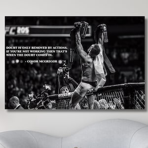 Conor McGregor citaat poster print kunst, Conor McGregor canvas muurkunst, motivatie kunst aan de muur, man Cave Wall Art decor, fitness sport kamer decor