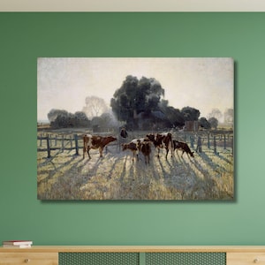 Elioth Gruner Spring Frost 1919 canvas print kunst aan de muur, Elioth Gruner schilderij, Gruner print, Gruner poster, archivering, reproductie, modern decor