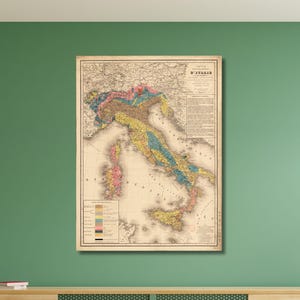 Historische Karte von Italien 1827 Poster, alte Karte Dekor, Vintage Karte Wand Kunst Poster, moderne Wand Kunst, enthält Elba Malta Sizilien Sardinien Korsika