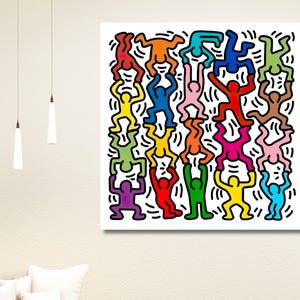 Keith Haring Canvas Wall Art, Keith Haring Painting Art, Keith Haring,Abstract Pop Art Keith Haring Poster, Home Decor Canvas ,Ready To Hang
