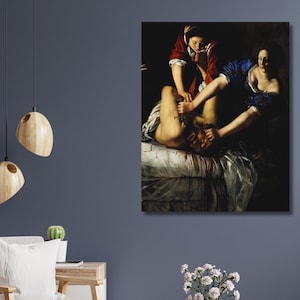 Judith Beheading Holofernes is a painting of the biblical episode Artemisa Gentileschi,Vintage Painting Baroque Poster Print,Slaying Murder