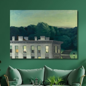 House at Dusk von Edward Hopper Gemälde, Edward Hopper Leinwand, Amerikanischer Maler, New York Kunst, Bürokunst, Reproduktion, Vintage Moderne Kunst