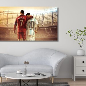 Cristiano Cristiano Lionel Messi Poster Drucken Kunst Leinwand, Mannhöhle Wand Kunst Dekor, Spielzimmer Wand Kunst Dekor