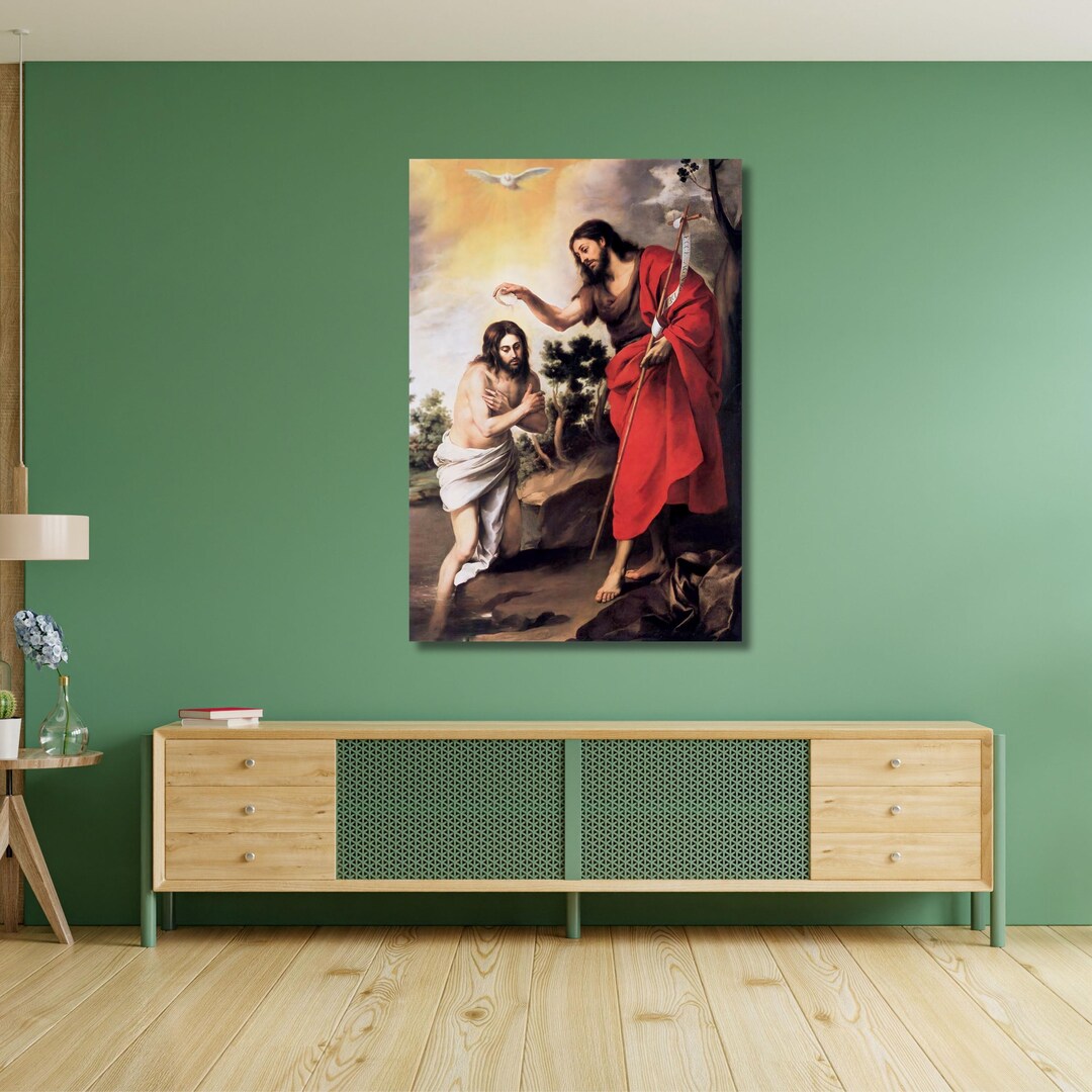 1060-john the Baptist With Jesus Wall Art,the Baptism of Christ Print ...