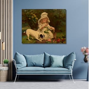 Charles Burton Barber Amateur Gardeners Art Print,Charles Burton Canvas Wall Art,Dog Friend Print, Animal Painting,Canvas Poster,Vintage art