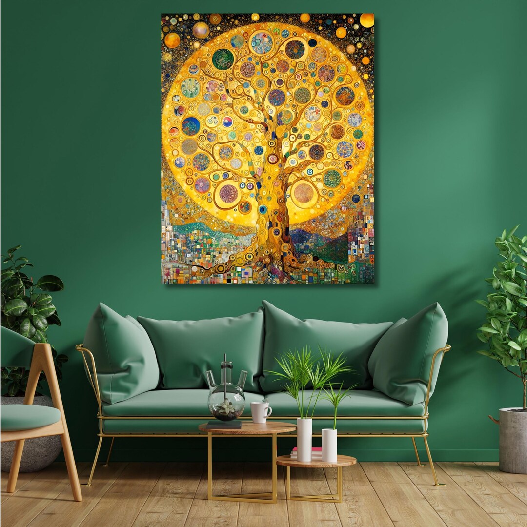 Gustav Klimt Style the Tree of Life Canvas Wall Art,gustav Klimt Canvas ...