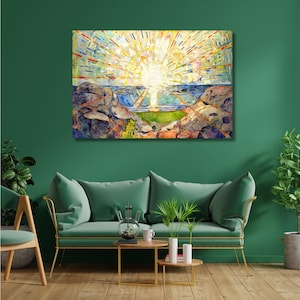 Edvard Munch The Sun Canvas ,Edvard Munch The Sun Wall Art Poster, Edward Munch Painting,Edward Munch Canvas Print Art,The Sun,Ready to Hang