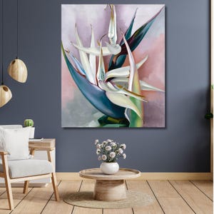 Georgia O&#39;Keeffe Summer,Ready To Hang Canvas,O&#39;Keeffe Flower Prints,OKeeffe Print,Georgia OKeeffe Print,Pink Flowers,Mystical Floral Art