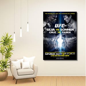 UFC 148 Special July 7 Poster, The Trilogy Fight Poster Every UFC Fan Needs UFC Gifts Anderson Silva Chael Sonnen Print Wall Art