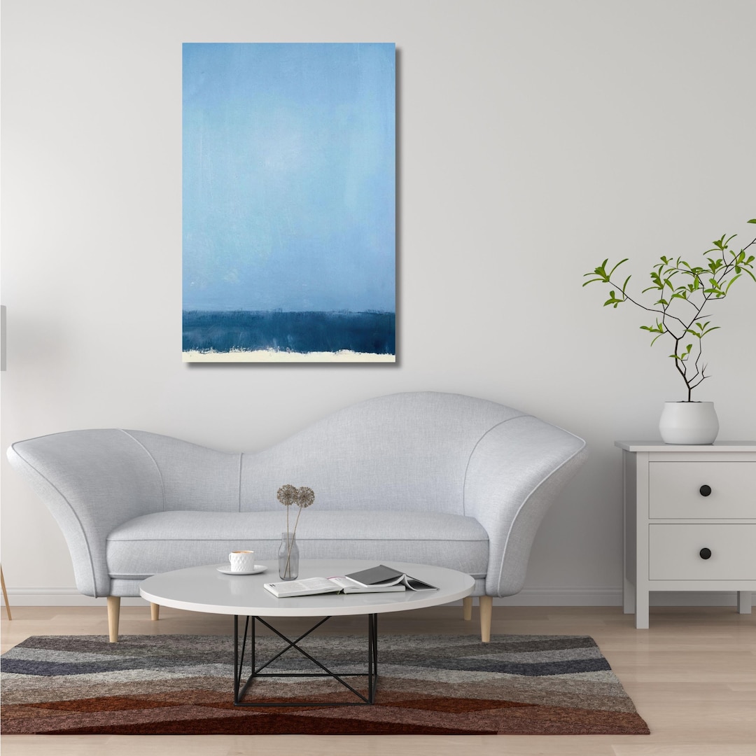 Mark Rothko Style Canvas Print, Minimalist Blue Tones, Personalized ...