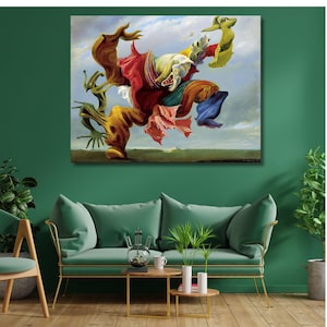 Arte de pared en lienzo El ángel de la chimenea de Max Ernst, impresión El ángel del hogar y del hogar de Max Ernst, arte vintage, pintura surrealista, impresión de Max Ernst