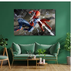 Spider Man Print, Spider Man Canvas, Spider man Rolled Canvas,Spiderman Wall Art Gift, Decorative Painting, Ready to Hang,Superheroes Fan