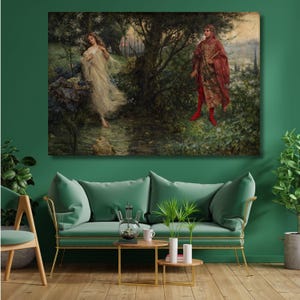 Salvatore Postiglione: Dante and Beatrice (1906)Canvas Wall Art, Reproduction, Famous Art Print, Home Wall Decor,Classic Wall Art, Art Gift