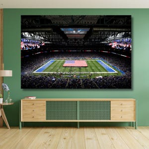 Detroit Lions Stadium Canvas,Ford Field Print,NFL Stadium Poster,Gift for Sport Fans,Tigers Stadium Poster,Game Room Decor,Cafe Decor Print