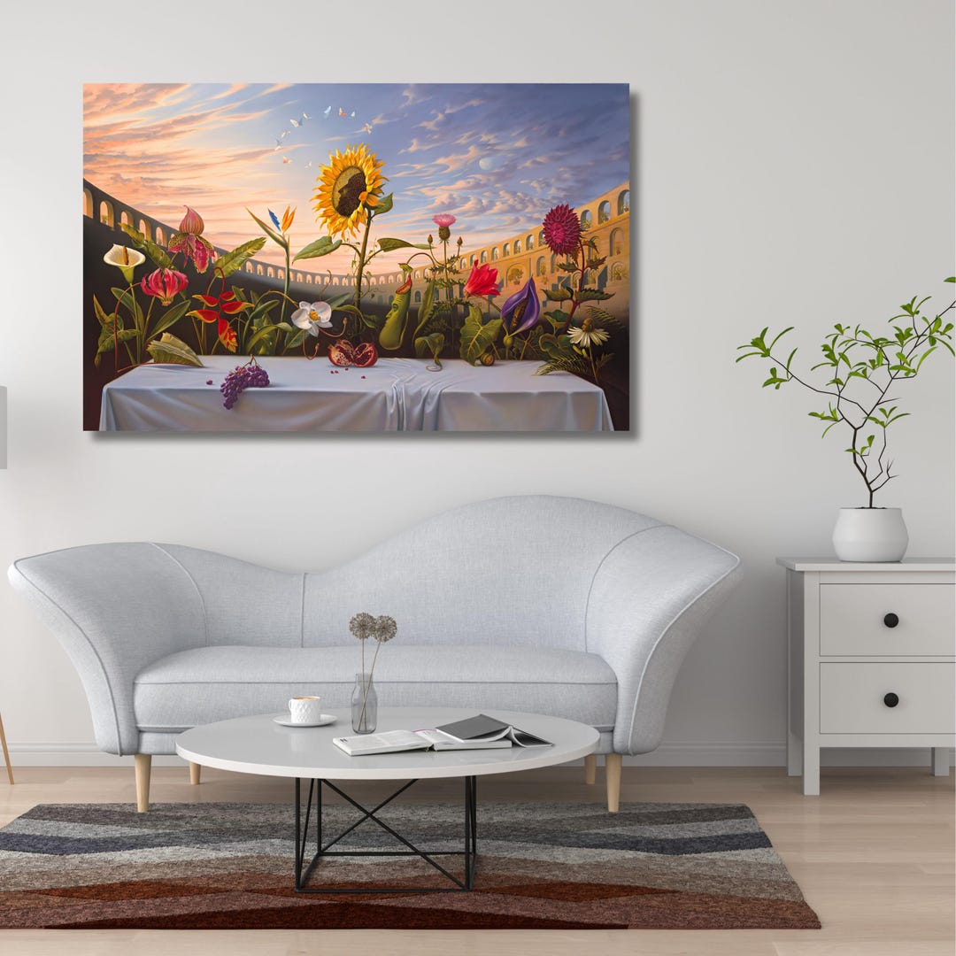 Vladimir Kush, Last Supper With Flowers, Surreal Art Print - Etsy