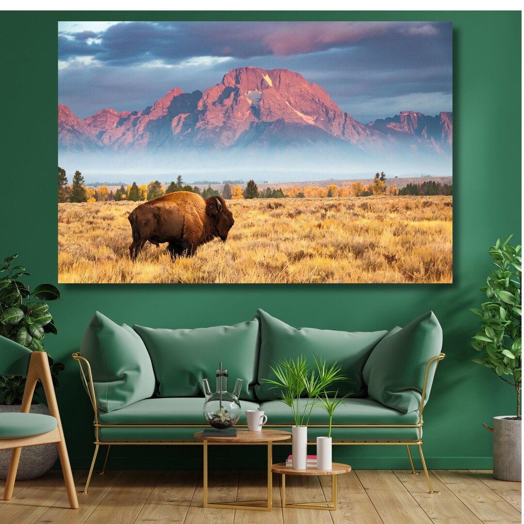 Buffalo Canvas Wall Art Buffalo Poster Buffalo Painting Buffalo Wall ...