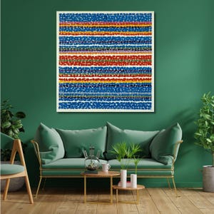 Veduta aerea di un vivaio primaverile di Alma Thomas, stampa di un dipinto di Alma Thomas, opera d&#39;arte di Alma Thomas, vivaio azzurro di Alma Thomas, arte murale di Alma Thomas