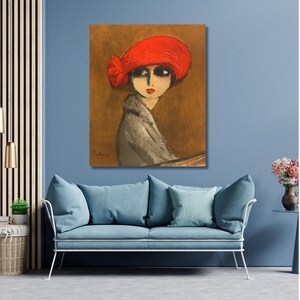 Kees van Dongen The Corn Poppy Canvas Art Print,Kees van Dongen Painting Art,Reproduction Print,Office Room Decor,Modern Canvas Wall Art