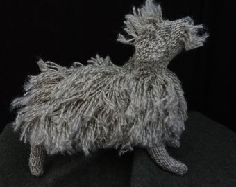 New Lower PRICE     knitted Labradoodle gray dog