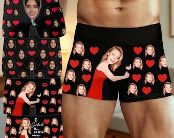 Boxer personnalisé visage, boxer avec visages, cadeau Saint Valentin pour lui