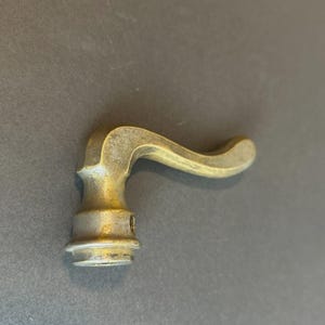 1930s Art Deco French Brass Door Lever Handle: Streamline Machine Age Hardware