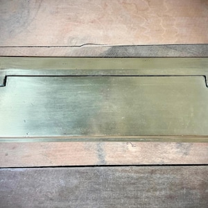 Vintage Solid Brass Stamped Mail Slot Cover- American Device Mfg Co.